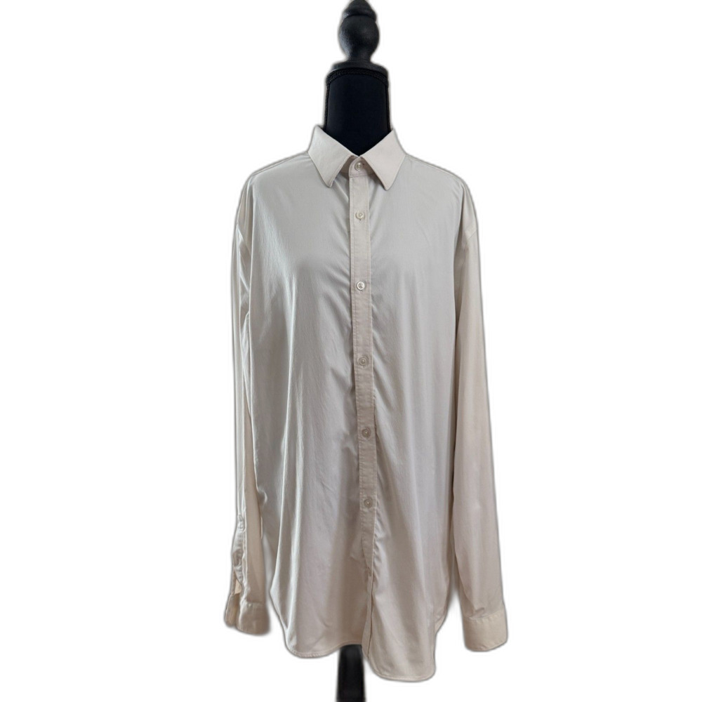 Men's Large Tall Extra Slim White Express Wrinkle Resistant Button Down Shirt